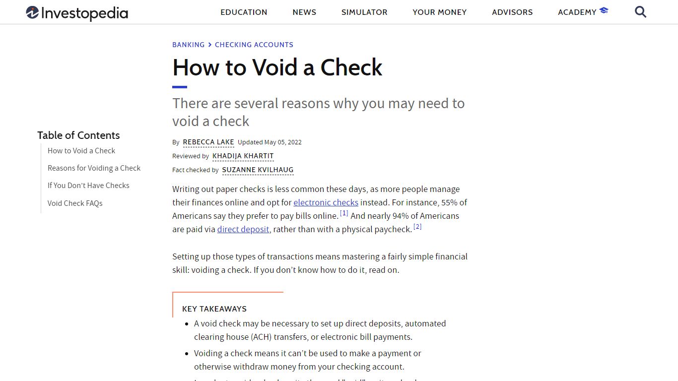 How to Void a Check - Investopedia